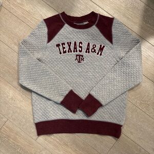 Knights Apparel Texas A&M Gray and Maroon Crewneck Top